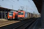 482 046-0 SBB Cargo für HSL Logistik GmbH mit einem black-boxx Containerzug in Stendal und fuhr weiter in Richtung Wolfsburg.