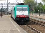 2840 (E186 232) der SNCB erreicht mit einem FYRA-Ersatzzug am 29.10.2010 den Bahnhof Dordrecht.