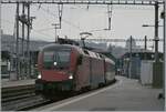 Die ÖBB 1116 220 stellt in Zürich den  Transalpin  nach Graz bereit. Zwar sind ÖBB Lokomotiven in Zürich HB keine Seltenheit, aber sei kommen jeweils mit RJ-Garnituren nach Zürich. Eine ÖBB 1116 vor mit einem SBB Wagen hingegen stellt schon die Ausnahme dar, so dass ich mir erlaubt habe das etwas rauschende Bild hier zu zeigen. 
Der Zug hat infolge Bauarbeiten den ungewohnten Laufweg Zürich - Bregenz - München - Salzburg - Schwarzach St. Veit Bischofshofen - Leoben - Graz und wird 12 Stunden und 59 Minuten unterwegs sein.

19. Okt. 2023