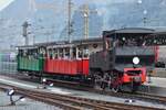 Dampflok 4 der Achenseebahn, “HANNAH“, erreicht den Bahnhof von Jenbach, vom Achensee her kommend.