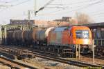 RTS 1216 903 mit Kesselwagenzug in Hamburg-Veddel am 19.03.2015 auf dem Weg nach Hamburg-Waltershof/Dradenau