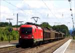 1116 197 mit Gterzug in Richtung Mnchen am 08.08.12 in bersee