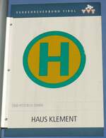 (196'842) - BB-POSTBUS-Haltestellenschild - Radfeld, Haus Klement - am 11.