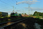 193 213  Green Deal  von WLC mit einem Containerzug Nürnberg Hohe Marta.