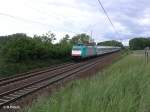 E186 241-6 zieht den EC46 nach Berlin bei Jacobsdorf(Mark). 29.05.09