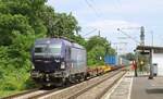 Cargounit/ID Sp. z o.o., Wrocław 370 036-3/193 566 kommt mit einem Containerzug aus Süden, Rheinhausen-Ost 10.06.2022