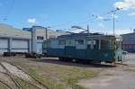 STRASSENBAHNBETRIEBE IN POLEN  Historische Strassenbahnen LODZ  Ein Arbeitszug bestend aus dem Motorwagen 22103 und einem Arbeitswagen aufgenommen vor dem Trammuseum Lodz am 20.