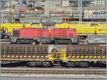 Blick vom Ausbildungszentrum er SBB auf den Rangierbahnhof von Renens VD mit einer Am 841. 

29. Feb. 2024