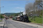 Die BFD HG 3/4 3 bei der Blonay Chamby Museumsbahn bei Blonay.