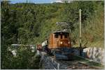 50 Jahre Blonay Chamby - MEGA BERNINA FESTIVAL: das RhB Bernina Bahn Krokodil als Gastlok bei der BC zieht zusammen mit dem MOB FZe 6/6 2002 einen langen Personenzug bei Vers-Chez-Robert Richtung