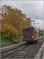 Die BOB HGe 3/3 29 rangiert in Blonay bei der Blonay Chamby Bahn.