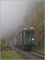 Der Fe 4/4 151 mit Beiwagen auf der Fahrt nach Chaumy.