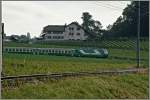 BAM Ge 4/4 mit dem einzigen mint Lok und Komposition geführten Zug 107 beim Château de Vufflens.