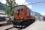 BLS 312 stand am 30 Juni 2013 in Frutigen während das Bahnhofsfest  100 Jahre BLS 1913-2013 .