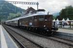 Swiss Classic Rail Sonderzug mit BLS Schlachtschiff 208 in Frutigen am 30 Juni 2013.