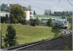 Der BLS MUTZ RABe 515 019 verlässt als S6 nach Bern den Bahnhof von Schwarzenburg.