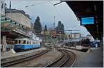 Blick auf den MOB Bahnhof von Montreux.