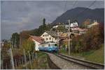 Ein MOB ABDe 8/8 auf dem Weg nach Montreux im spätherbstliche Planchamp.