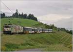 Die MOB GDe 4/4  Aigles les Mureilles  ist mit einem Panoramic Express bei Planchamp auf dem Weg nach Zweisimmen.