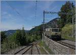 Die MOB GDe 4/4 6003 erreicht mit ihrem Golden Pass Panoramic Express Chamby.