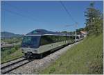 Der neu hergerichtet Ast 117 Steuerwagen der MOB in einem GoldenPass Express bei Planchamp.