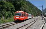 Der SNCF Z 802 (94 87 0000 802-2 F-SNCF) nach Vallorcine verlässt den Grenzbahnhof Châtelard Frontière.