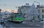 Der TPC BDeh 4/4 312 in Aigle auf der Fahrt nach Leysin.