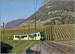 Der TPC ASD ABe 4/8 471 ist kurz nach dem Schloss von Aigle in den Weinbergen als R71 auf dem Weg nach Les Diablerets. 

2. Nov. 2024