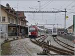 Der  alte  Bahnhof von Châtel St-Denis an einem seiner letzten Betriebstage.