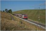 Ein TRAVYS Domino RBDe 560 ist bei Les Charbonieres auf dem Weg nach Vallobe.