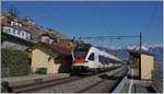 Ein SBB RABe 523 als S 3 nach Villeneuve in St-Sasphorin.