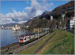 Ein SBB RABe 511 auf der Fahrt von Annemasse nach St-Maurice (via Lausanne) kurz vor Villeneuve.