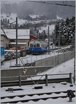 Der historische Rigi-Bahn Triebwagen Beh 2/4 N° 7 in Arth Goldau.