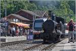 Schweizer Dampftage Brienz 2018: Die SBB Brünig Talbahn Dampflok G 3/4 208 der Ballenberg Dampfbahn in Brienz.