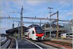 Der neue Fernverkehrs RABe 512 bei Probefahrten in Lausanne.