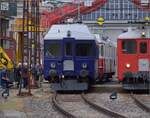 Depotfest Olten 2023. 

Der ABe 526 290 der RM wurde als BCFZe 4/4 4 fr die Sdostbahn im Jahr 1940 gebaut, wurde verschiedentlich umgebaut und umbenannt. Der Spitzname 'Glaskasten' leitete sich von den seinerzeit ungewhnlich grossen Fenstern ab. Eine Designverwandtschaft ist zumindest teilweise mit dem Blauen Pfeil der BLS erkennbar. Bis zum Startschuss der Tunnelsanierung 2023 war er als Tunnelkino im Weissensteintunnel unterwegs. August 2023.
