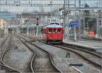 ABDeh 2/4 24 ist der jüngere nachgebaute Triebwagen der RHB aus dem Jahr 1967 im Design der 40er Jahre. Er hat im Januar 2020 wieder einen Einsatz, hier bei der Ausfahrt aus dem Bahnhof Rorschach Richtung Heiden.