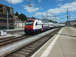 RABe 514 012 fhrt am 31.7.13 als S16 nach Winterthur in den Bahnhof Schaffhausen ein.