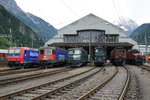 SBB:  GOTTARDO 2016 
Rund um das alte SBB Depot Erstfeld, das durch die Eröffnung des Gotthard Basistunnel leider seine grosse und langjährige Bedeutung verliert, wurde Rollmaterial aus verschiedensten Epochen ausgestellt. Lokparade mit Re 482 026-2, Re 620 033-1, Ae 6/6 11421, Ae 4/7 10976, Be 4/6 12320 und Ce 6/8 II 14253.
Foto: Walter Ruetsch  