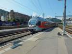 RABe 526 041 erreicht am 23.7.13 als Voralpenexpress nach Romanshorn St.Gallen.