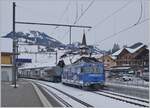 Für die MOB Ge 4/4 8001 ist hier die Reise zu Ende, sie verlässt den GolenPass Express GPX 4068.