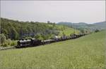 GmP mit A 3/5 705 auf der Bzbergstrecke bei Zeihen anlsslich des Bahnparkfestes Brugg.