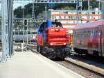 Am 843 091 rangiert am 31.7.13 im Bahnhof von Schaffhausen.