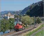 Beim Château de Chillon ist der SBB Tm 234 113-9  Ameise  auf der Fahrt in Richtung Vevey. 

30. Juli 2025