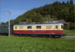 Huttwiler Dampftage. 

Re 4/4 I 10034 von TEE Classics bringt die Wagen von Eurovapor zur zur Zusammenkunft mit 64 518 nach Huttwil. Rohrbach, Oktober 2023.