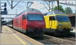 Die SBB Re 460 042-5 und 056-5 in Nyon.