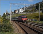 SBB Re 460 003-7 mit einem IR bei Veytaux Chillon.