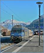 BLS Re 465 017-2 mit einer RoLa bei der Durchfahrt in Visp am 29.