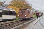 La DER de la Saison / Das Saison Ende der Blonay Chamby Bahn 2025 - Seit einigen Jahren zeigt die Blonay Chamby Bahn zum Saison Ende mit einem verdichteten Fahrplan noch einmal ihre herrlichen Fahrzeuge im Einsatz: Die BOB HGe 3/3 29 N° 29 der Blonay Chamby Bahn ragniert in Blonay für die Rückleistung ihres Zugs nach Chaulin (der im Hintergrund zu sehen ist.). 
25. OKt. 2025 La DER de la Saison / Das Saison Ende der Blonay Chamby Bahn 2025 - Seit einigen Jahren zeigt die Blonay Chamby Bahn zum Saison Ende mit einem verdichteten Fahrplan noch einmal ihre herrlichen Fahrzeuge im Einsatz: Die BOB HGe 3/3 29 N° 29 der Blonay Chamby Bahn ragniert in Blonay für die Rückleistung ihres Zugs nach Chaulin (der im Hintergrund zu sehen ist.). 
25. OKt. 2025