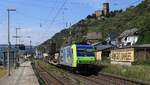 BLS Cargo 485 003-8 REV/Bö/06.09.23 mit KLV Zug. Kaub am Rhein 06.08.2024